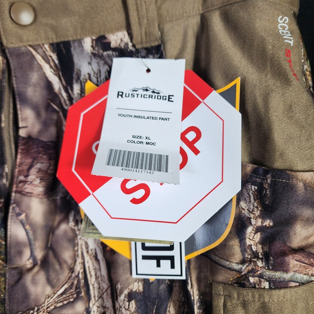 Rustic Ridge Kids XL Camo Hunting Pants Waterproof Insulated Mossy Oak 1411714 - Picture 2 of 11